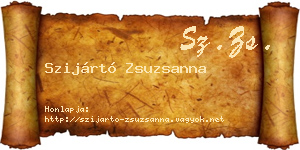 Szijártó Zsuzsanna névjegykártya